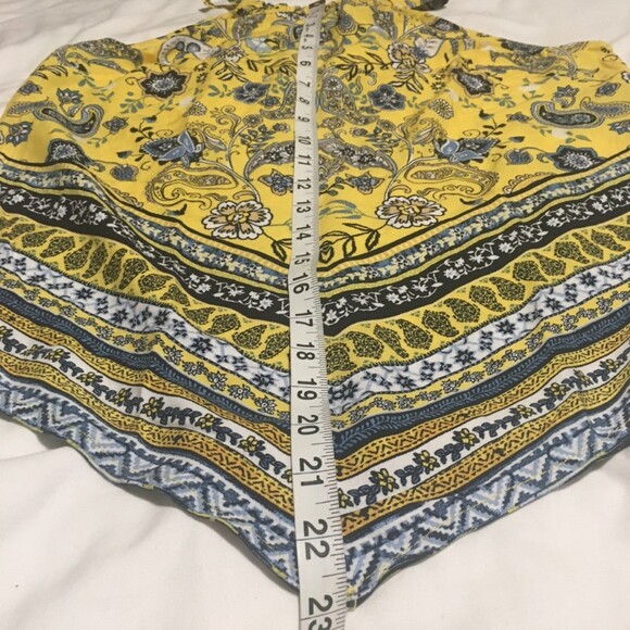 NWT Almost Famous halter top Womens Small yellow floral paisley tie fluttery - Picture 8 of 8